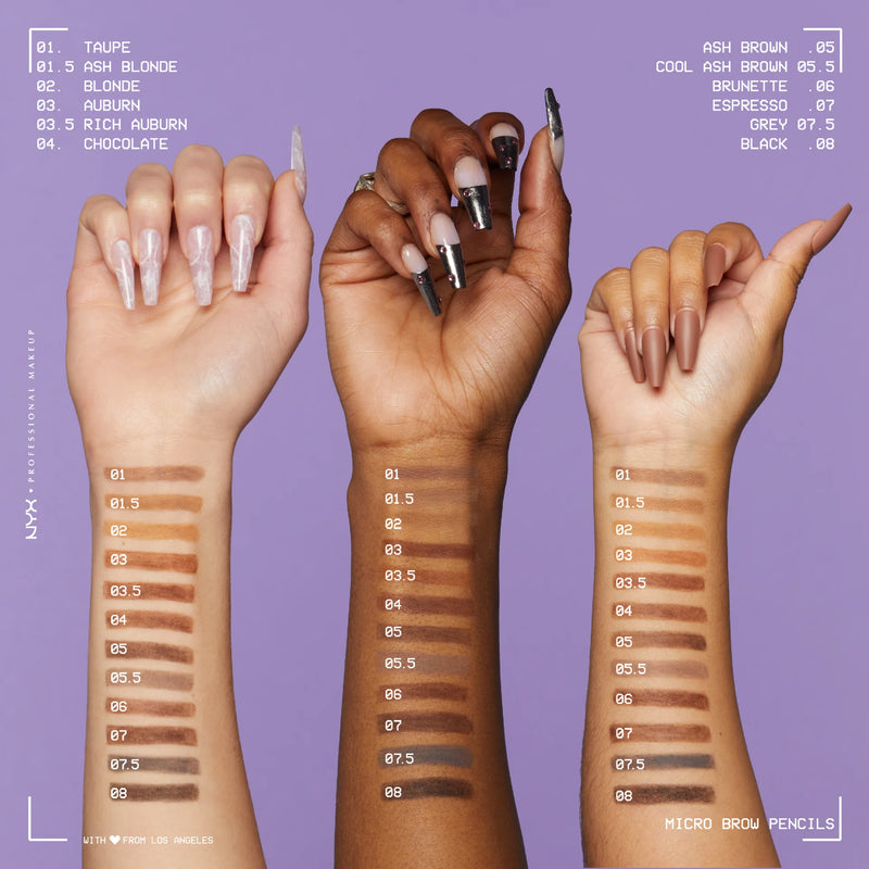 NYX Professional Makeup Micro Brow Pencil Chocolate, wenkbrauwpotlood met spoolie, foto 3 van 4