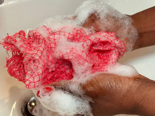 African Fabs African Net Sponge Sapo White