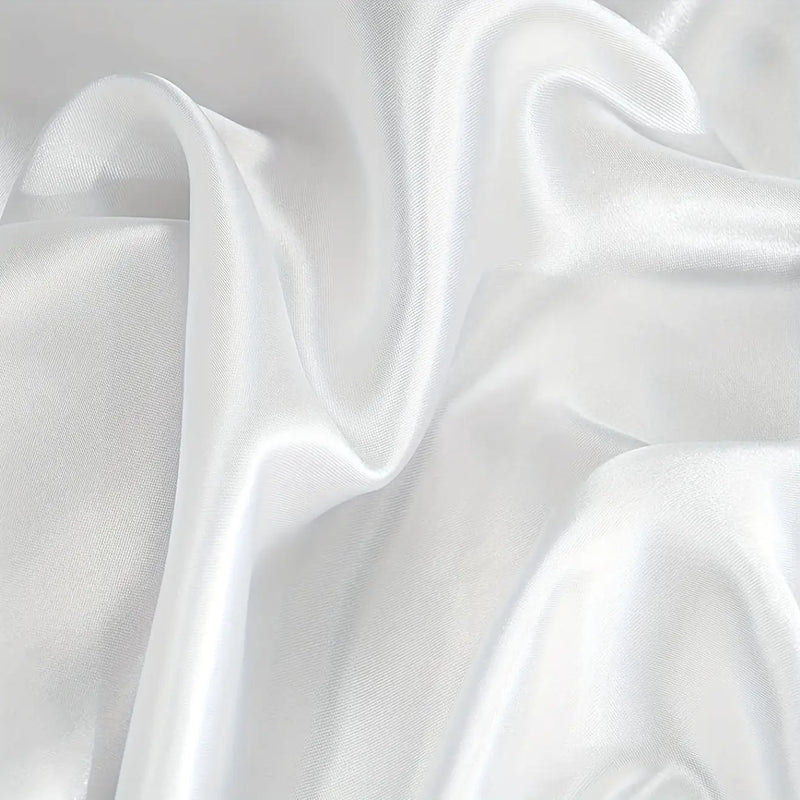 African Fabs Silky Satin Pillowcase White