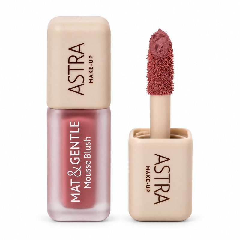 Astra Make Up Mat & Gentle Mousse Blush Low-key, luchtige mousse blush voor een natuurlijke blos