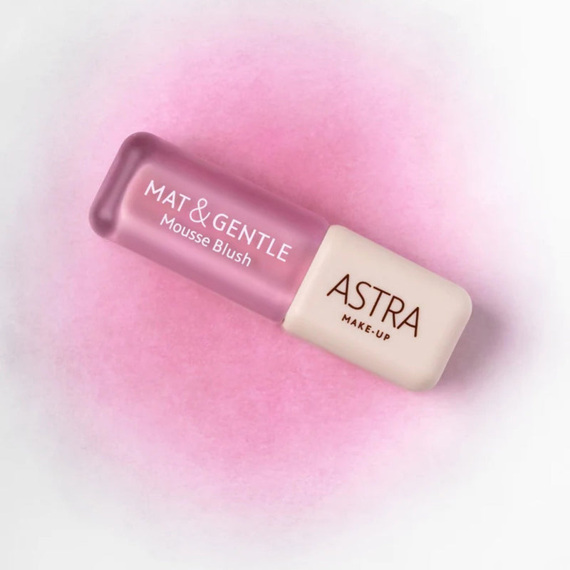 Astra Make Up Mat & Gentle Mousse Blush Tulle, poederachtige blush met mousse textuur