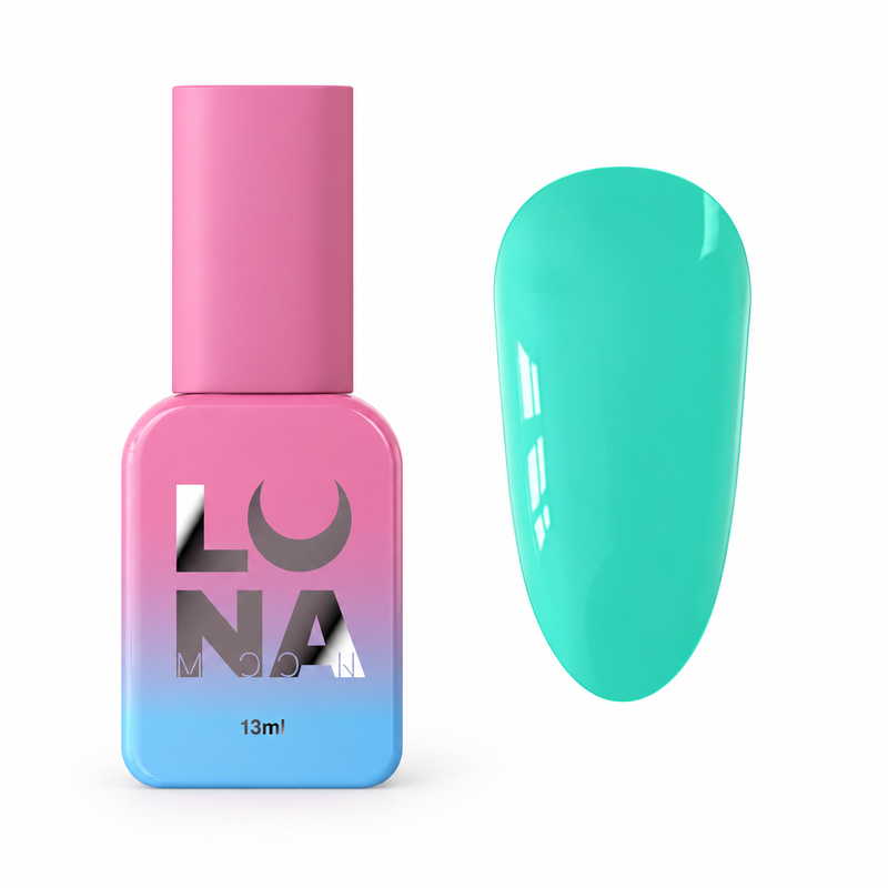 Lunamoon Top Glass Nr14, gekleurde gellak topcoat zonder plaklaag voor langdurige glans.