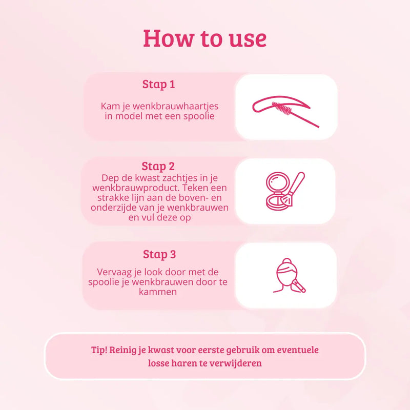 Boozyshop Pink & Rose Gold Brow Liner Brush