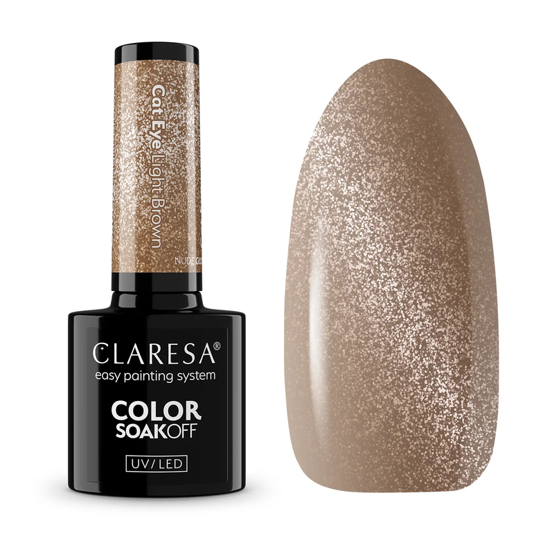 Claresa UV/LED Cat Eye Nail Polish Nude Glow Light Brown