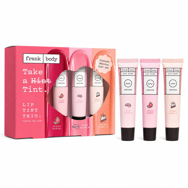 Frank Body Take A Tint Lip Kit, drie hydraterende lip tints