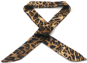 Hair Ribbon Leopard Black & Brown