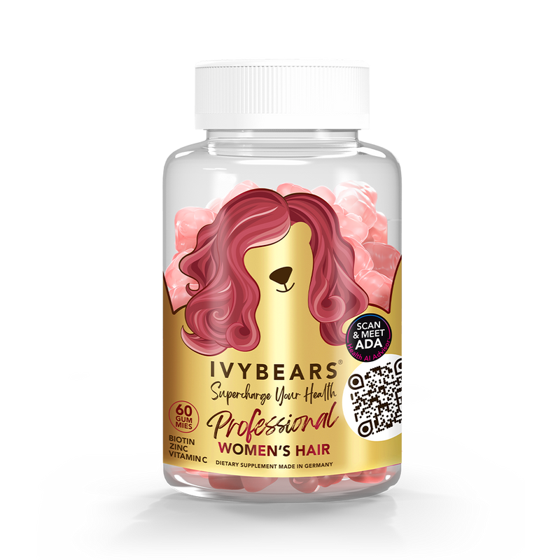Ivy Bears Women's Hair Professional, haarvitamines in gummyvorm met biotine en zink