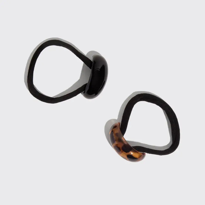 Kitsch Cloud Cuffs Black & Tort Small