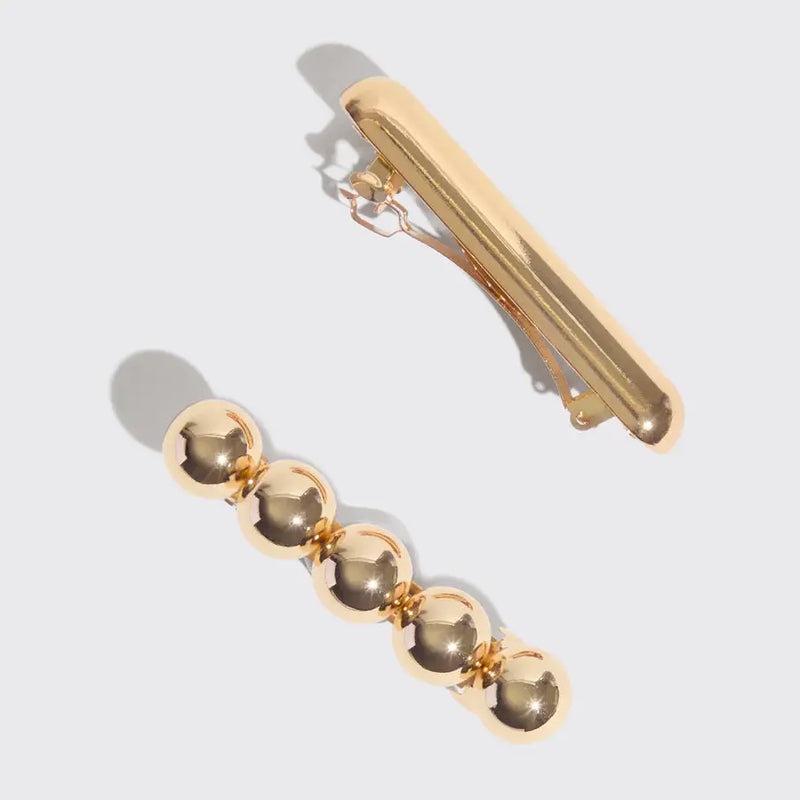 Kitsch Metal Barrettes Gold
