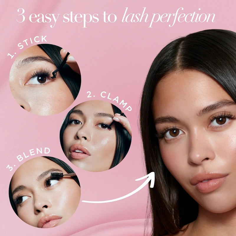 Lola's Lashes Pre-glued Lashes Wispy Volume 16mm, set pre-glued wimperclusters voor volume.