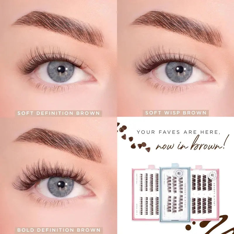 Lola's Lashes Soft Wisp Dark Brown Pre-Glued Lashes
