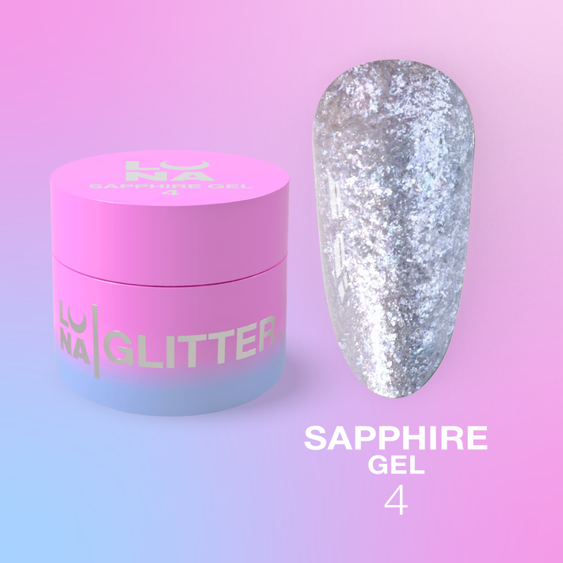 Lunamoon Sapphire Gel Nr4 glittergel 5 ml