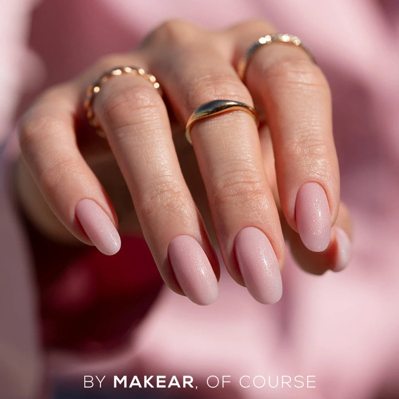 Makear UV Gel Polish 643, doorschijnende roze gellak met fijne shimmer