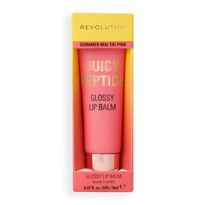 Revolution Juicy Peptide Lip Balm Shimmer Mai Tai Pink