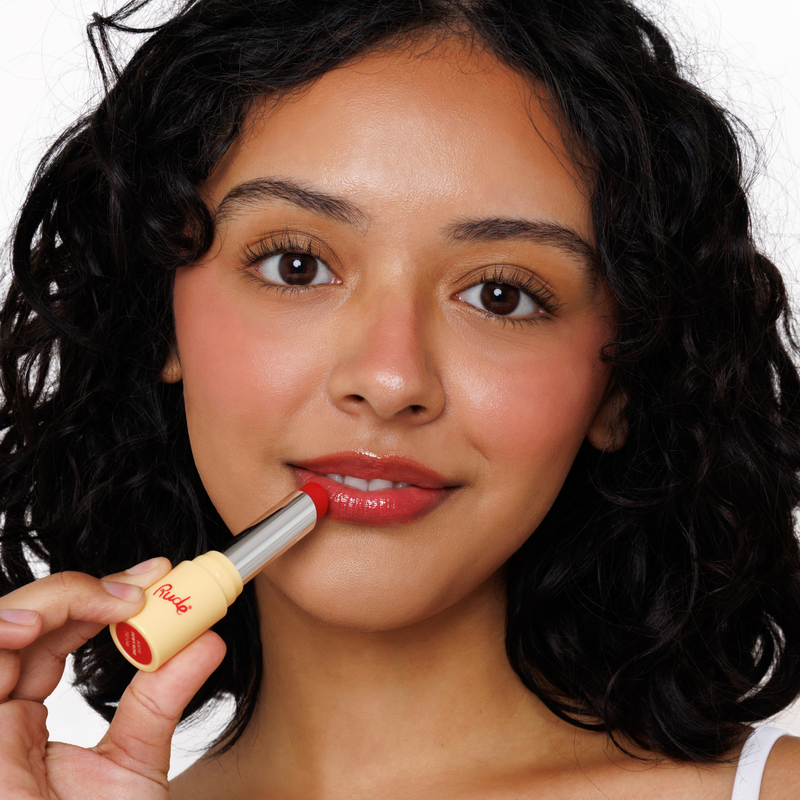 Rude Cosmetics The Glow Up! Glowing Lip Balm Peachy Sheen, hydraterende lippenbalsem met kleur, foto 4 van 9