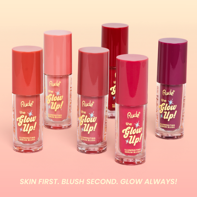 Rude Cosmetics The Glow Up! Illuminating Serum Blush Cosmic Plum, vloeibare blush, foto 7 van 7