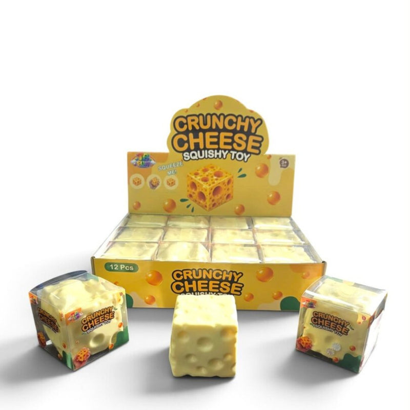 Squishy Crunchy Cheese Squishy, crunchy stressbal in de vorm van kaas, foto 2 van 2
