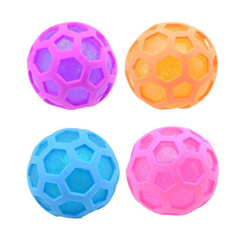 Mystery Glitter Hexagon Squeeze Ball van Boozyshop, mystery squishy, uitvoering is een verrassing