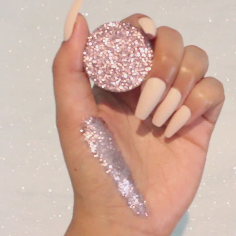 Vani Cosmetics Pressed Glitter Supernova, foiled rose gold geperste glitter oogschaduw, foto 2 van 7