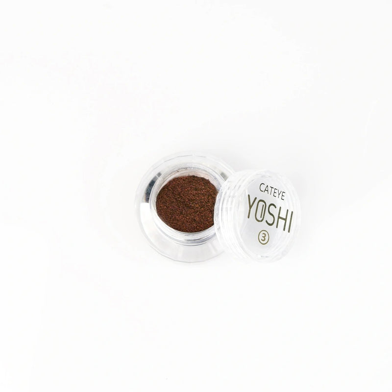 Yoshi Cat Eye Dust 3, roze nagelpoeder met groen-gouden reflecties voor cat eye en holografische effecten, foto 7 van 7