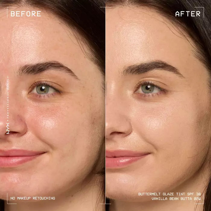 NYX Professional Makeup Buttermelt Glaze Soft Glow Skin Tint SPF 30 Vanilla Bean Butta, foundation met SPF 30, foto 2 van 3