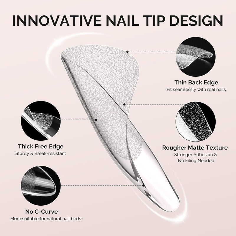 Full Cover Soft Gel Nail Tips Medium Almond 600pcs