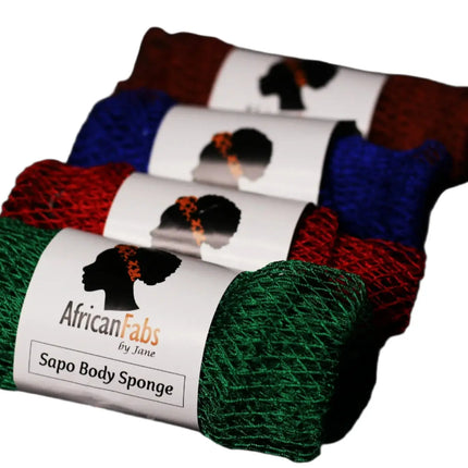 African Fabs African Net Sponge Sapo Burgundy Red