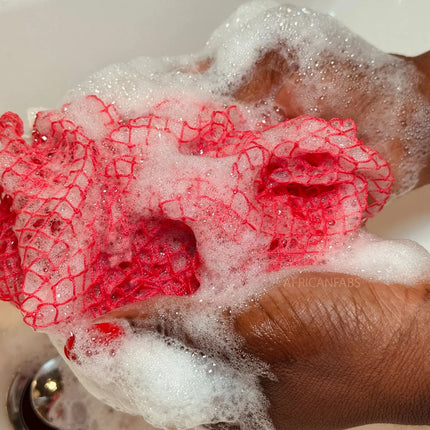 African Fabs African Net Sponge Sapo Dark Pink