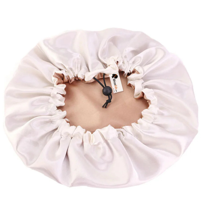 African Fabs Khaki Satin Hair Bonnet Reversable