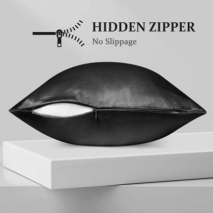 African Fabs Silky Satin Pillowcase Black