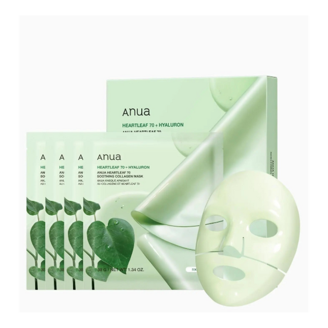 Anua Heartleaf 70 Soothing Collagen Mask 4-Pack