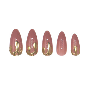 24 pcs Press On Nails Dripping Gold