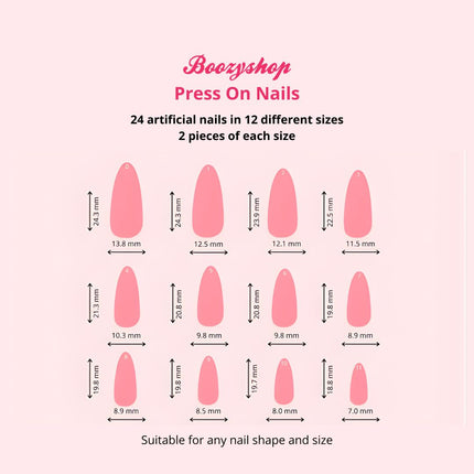 Boozyshop 24 pcs Press On Nails Glazed Donut