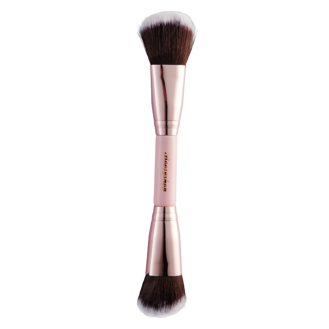 Boozyshop Soft Pink and Gold Foundation and Face Duo Brush