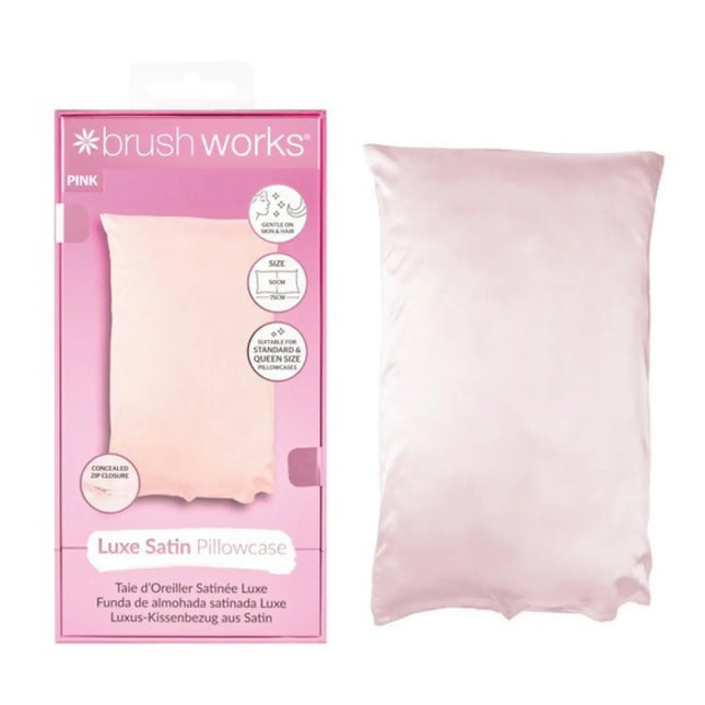 Brushworks Luxe Satin Pillowcase Pink