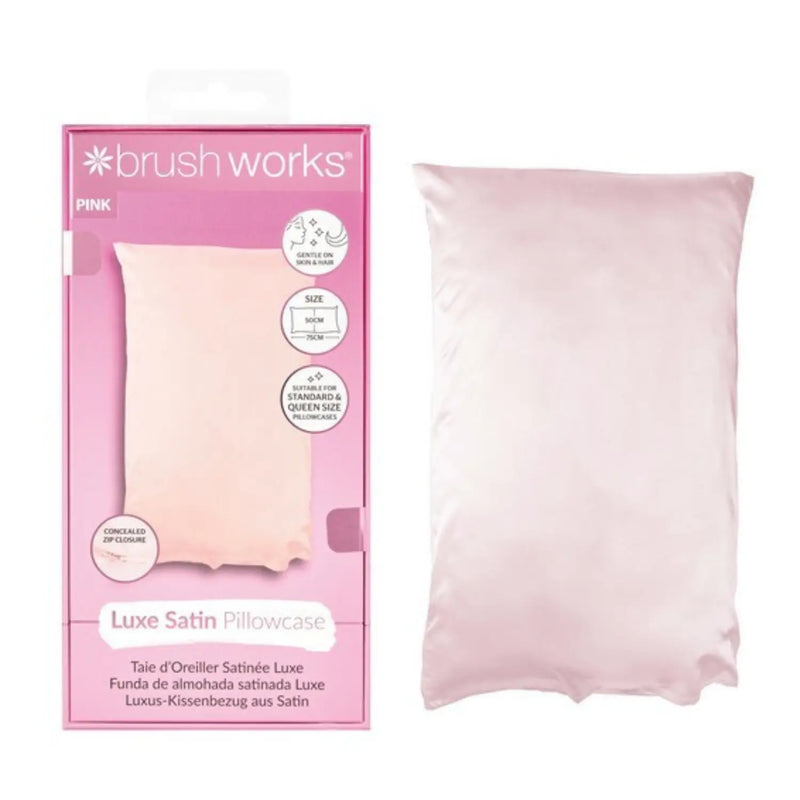 Brushworks Luxe Satin Pillowcase Pink