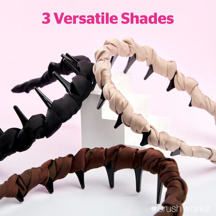 Brushworks Ribbon Zig Zag Headbands 3 Pack