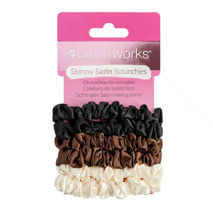 Brushworks Skinny Satin Scrunchies