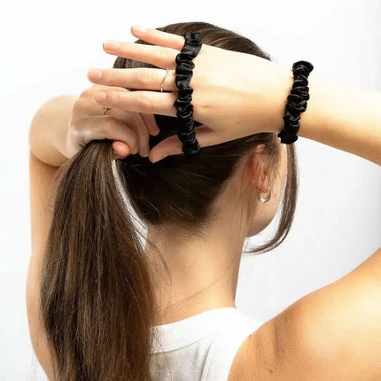 Brushworks Skinny Satin Scrunchies