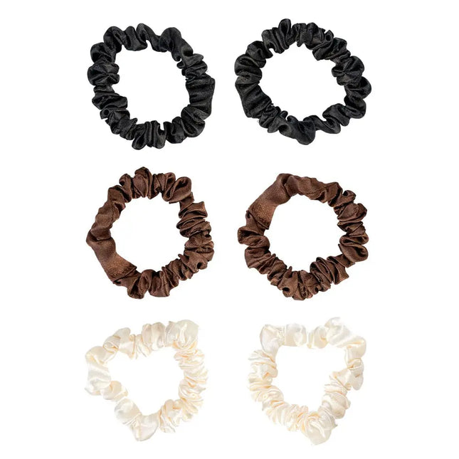 Brushworks Skinny Satin Scrunchies