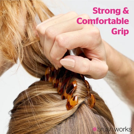 Brushworks Tortoiseshell Claw Clips 3 Pack