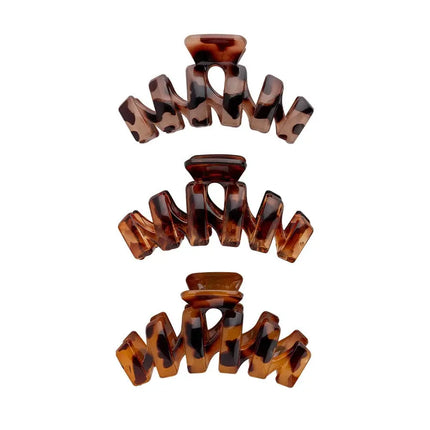 Brushworks Tortoiseshell Claw Clips 3 Pack