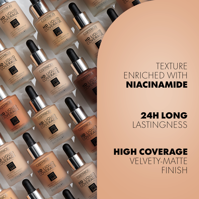 Catrice HD Liquid Coverage Foundation 010 Light Beige, vloeibare foundation met hoge dekking, foto 6 van 7