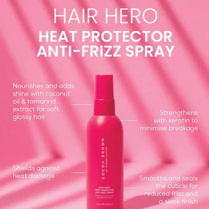 Cocoa Brown Hair Hero Heat Protection Anti Frizz Spray