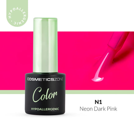 Cosmetics Zone Hypoallergenic Hybrid UV/LED Gel Polish Neon Dark Pink N1