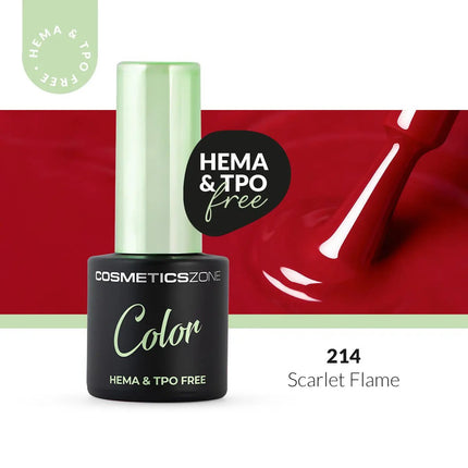 Cosmetics Zone Hypoallergenic Hybrid UV/LED Gel Polish Scarlet Flame 214
