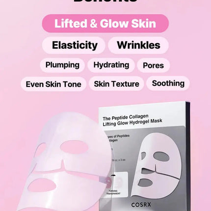COSRX Peptide Collagen Glow Hydrogel Mask 3-Pack