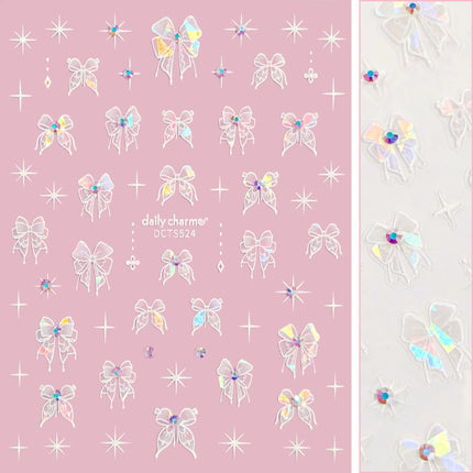 Daily Charme Bejeweled Nail Art Sticker Dreamy Ribbon Bows