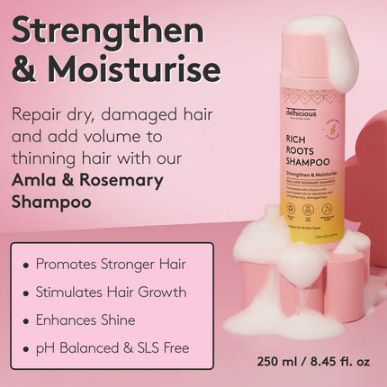 Delhicious Rich Roots Strengthen & Moisturise Shampoo Amla & Rosemary