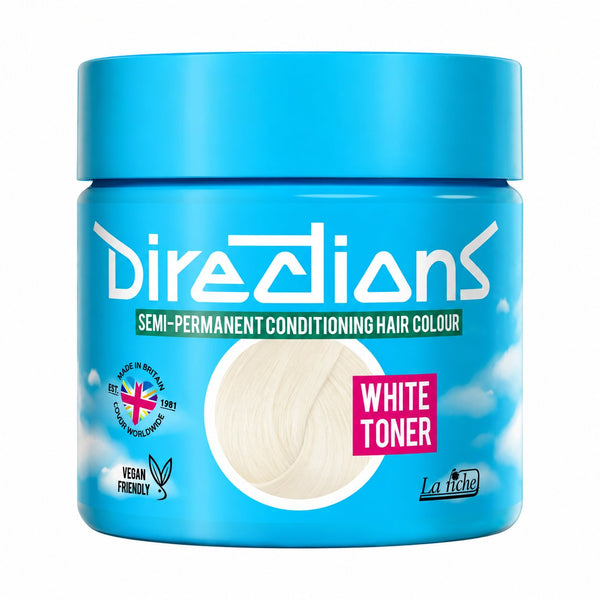 Directions Hair Color #white Toner, semi-permanente haarverf die gele en oranje ondertonen neutraliseert